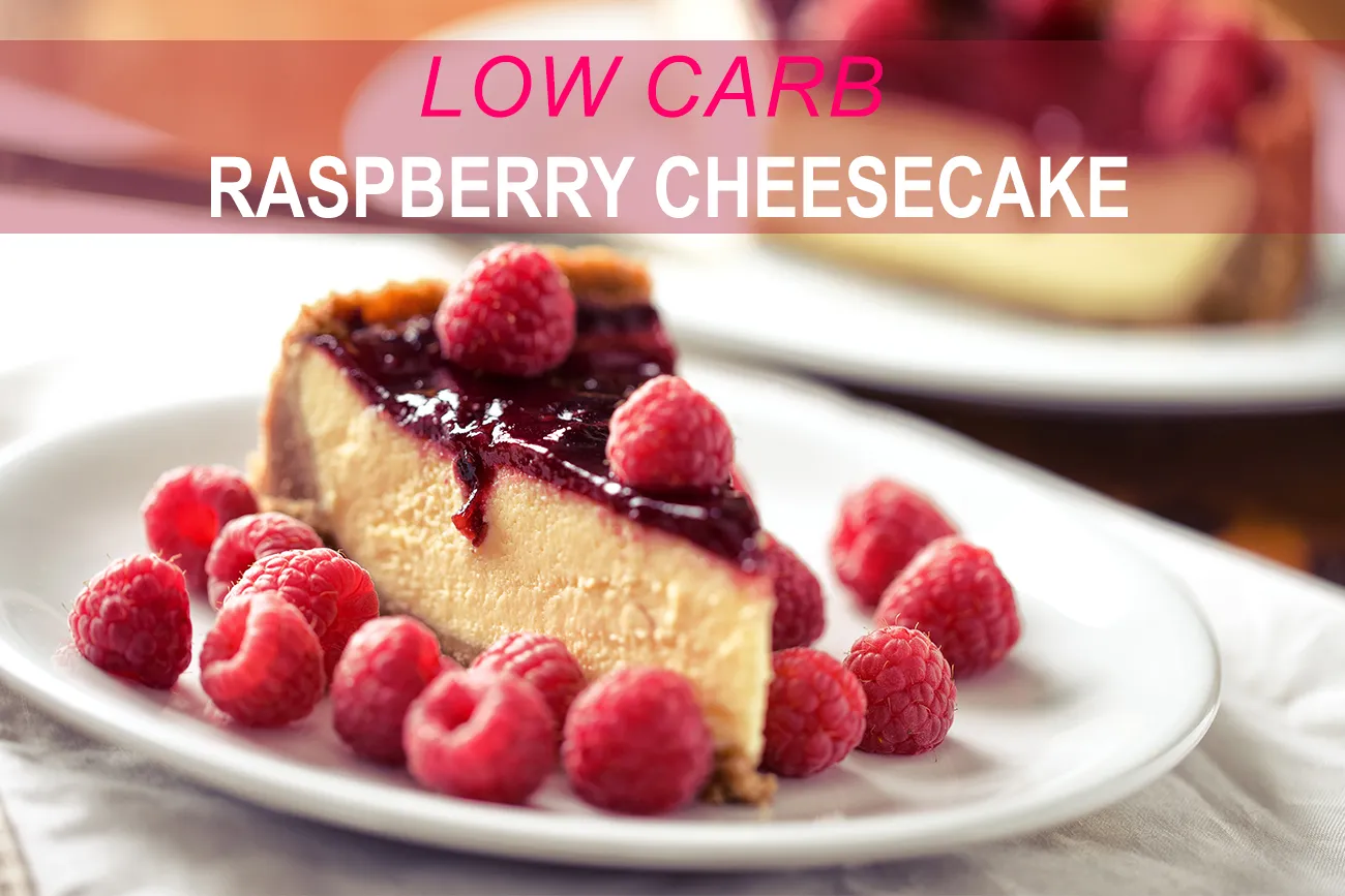 Beitragsbild zum Artikel: Low Carb Himbeer Cheesecake
