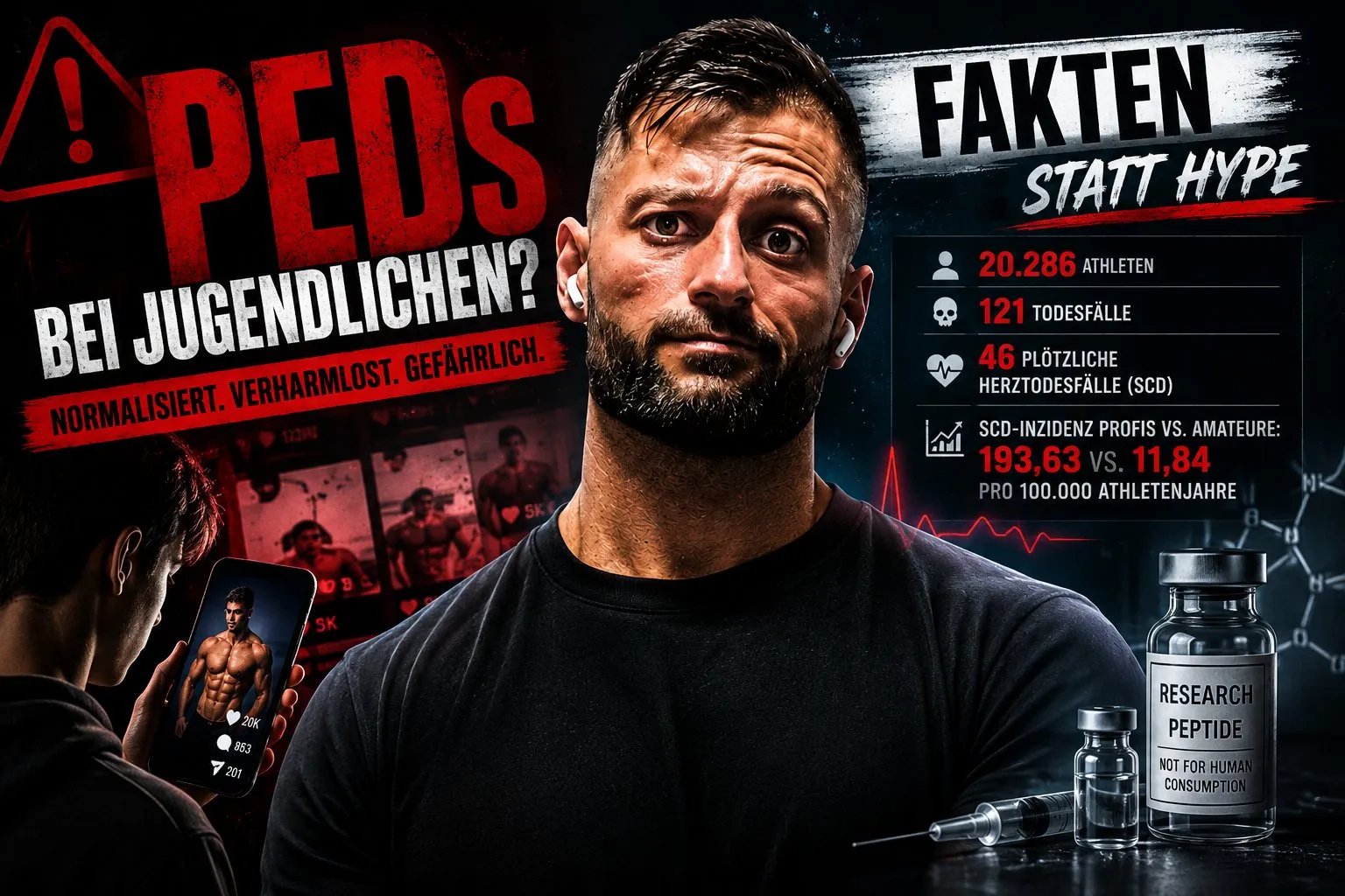 Beitragsbild zum Artikel: BroSep warnt vor Peptiden und PEDs bei Jugendlichen: Ist die Fitnessszene wirklich falsch abgebogen?