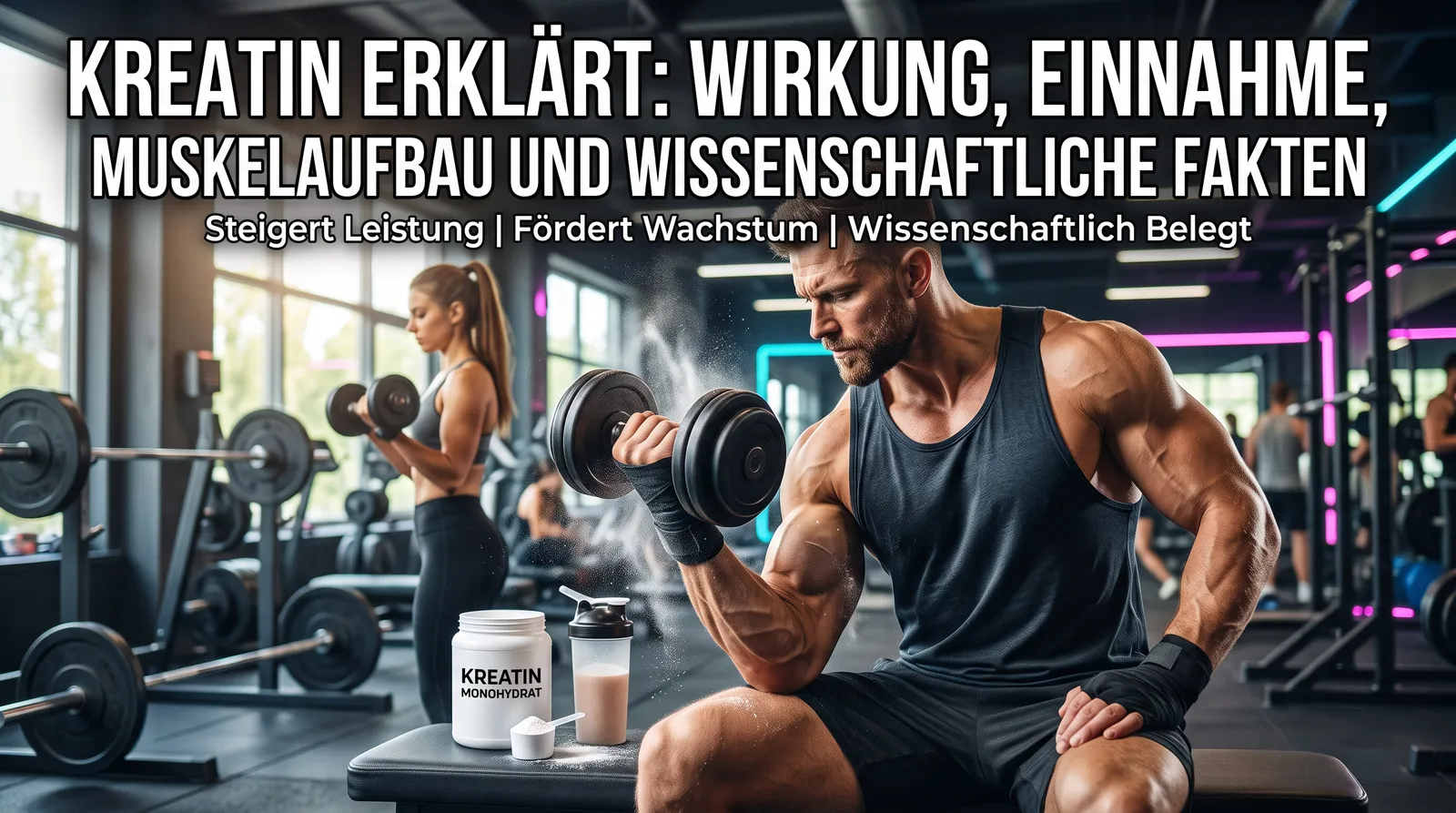 Beitragsbild: Kreatin erklärt: Wirkung, Einnahme, Muskelaufbau und wissenschaftliche Fakten