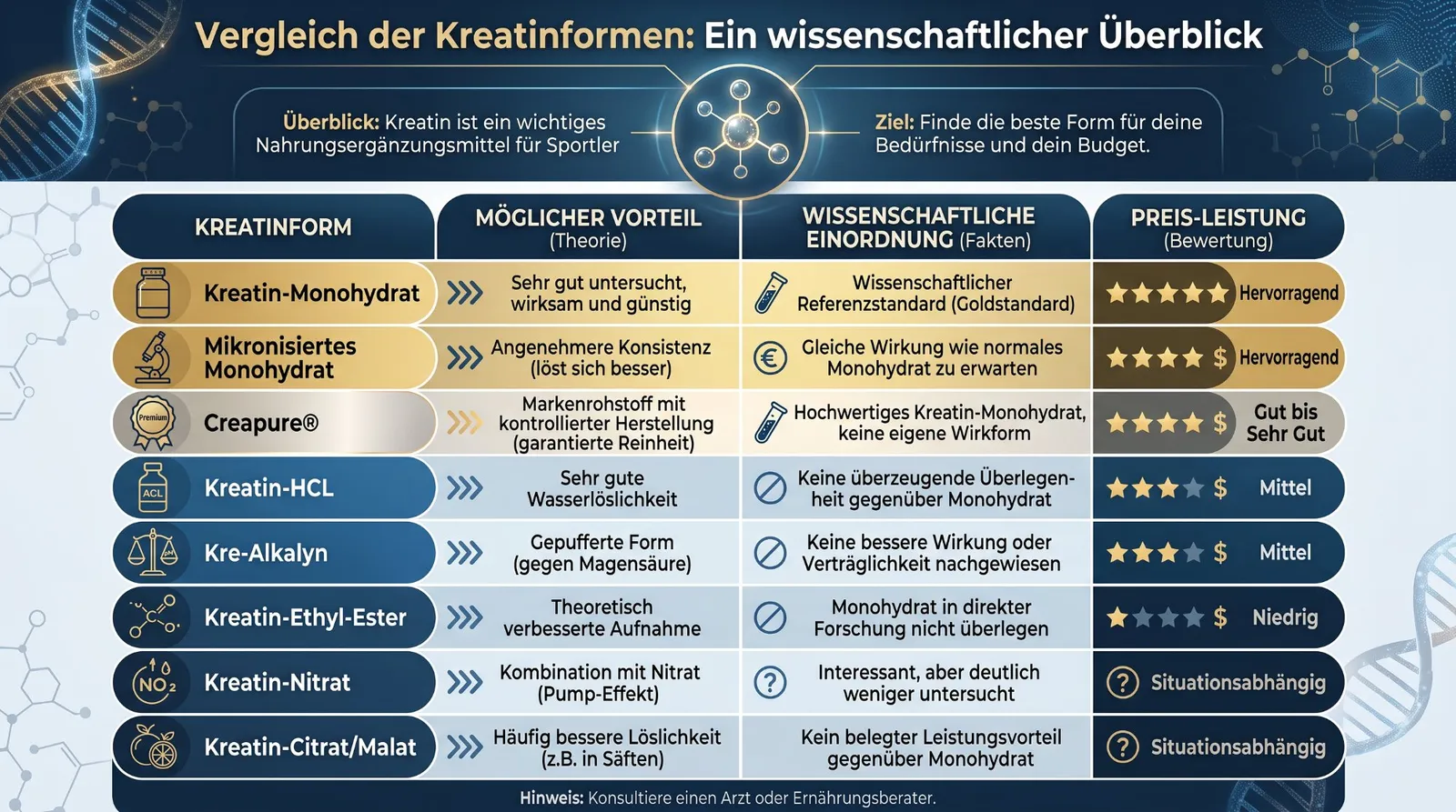Abbildung 4 zum Artikel: Kreatin-Monohydrat vs. andere Formen: Welche ist wirklich die beste?