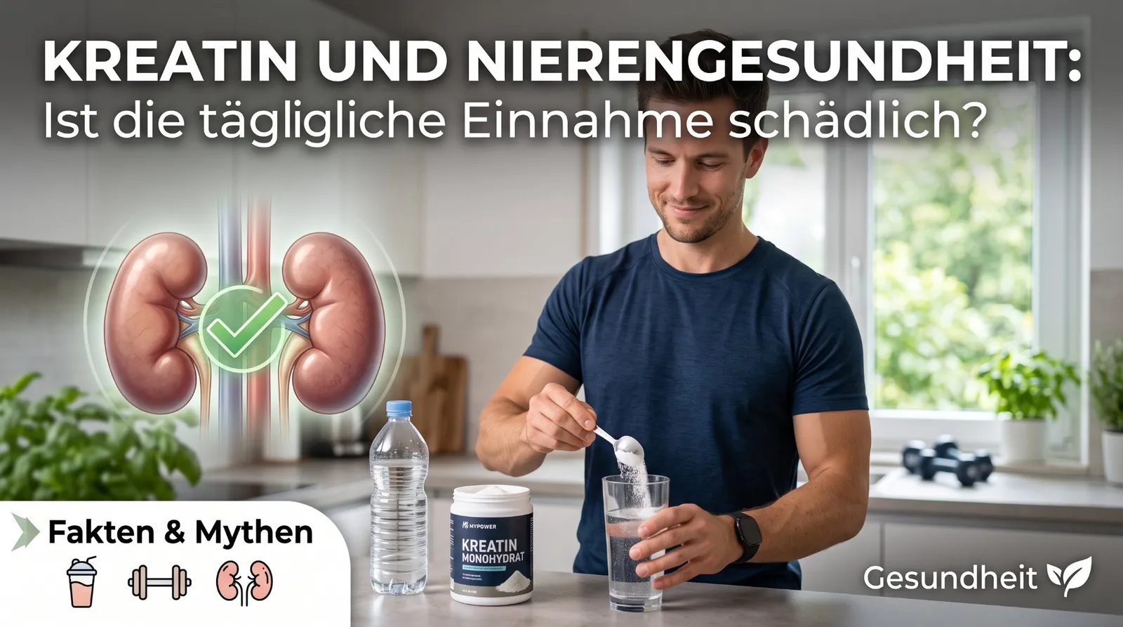 Beitragsbild zum Artikel: Kreatin und Nierengesundheit: Ist die tägliche Einnahme schädlich?