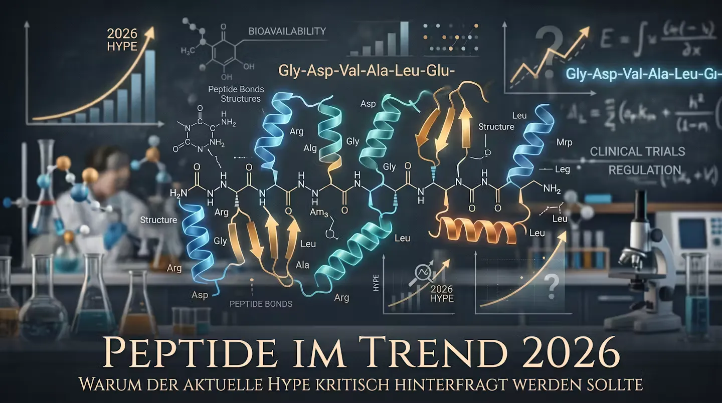 Beitragsbild zum Artikel: Peptide im Trend 2026: Warum der aktuelle Hype kritisch hinterfragt werden sollte