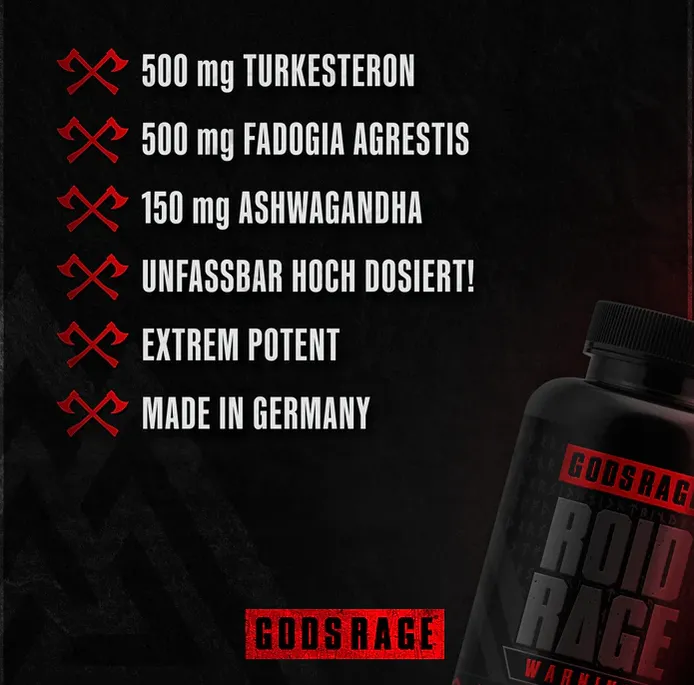 Abbildung zum Artikel: Roid Rage von Gods Rage im kritischen Check – Flop oder einer der spannendsten Testosteron-Booster auf dem Markt?